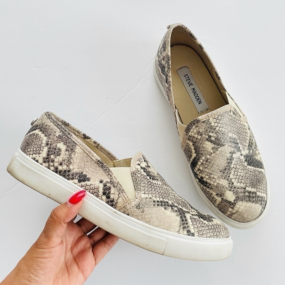 Steve‎ Madden snake print slip on sneakers size 8.5